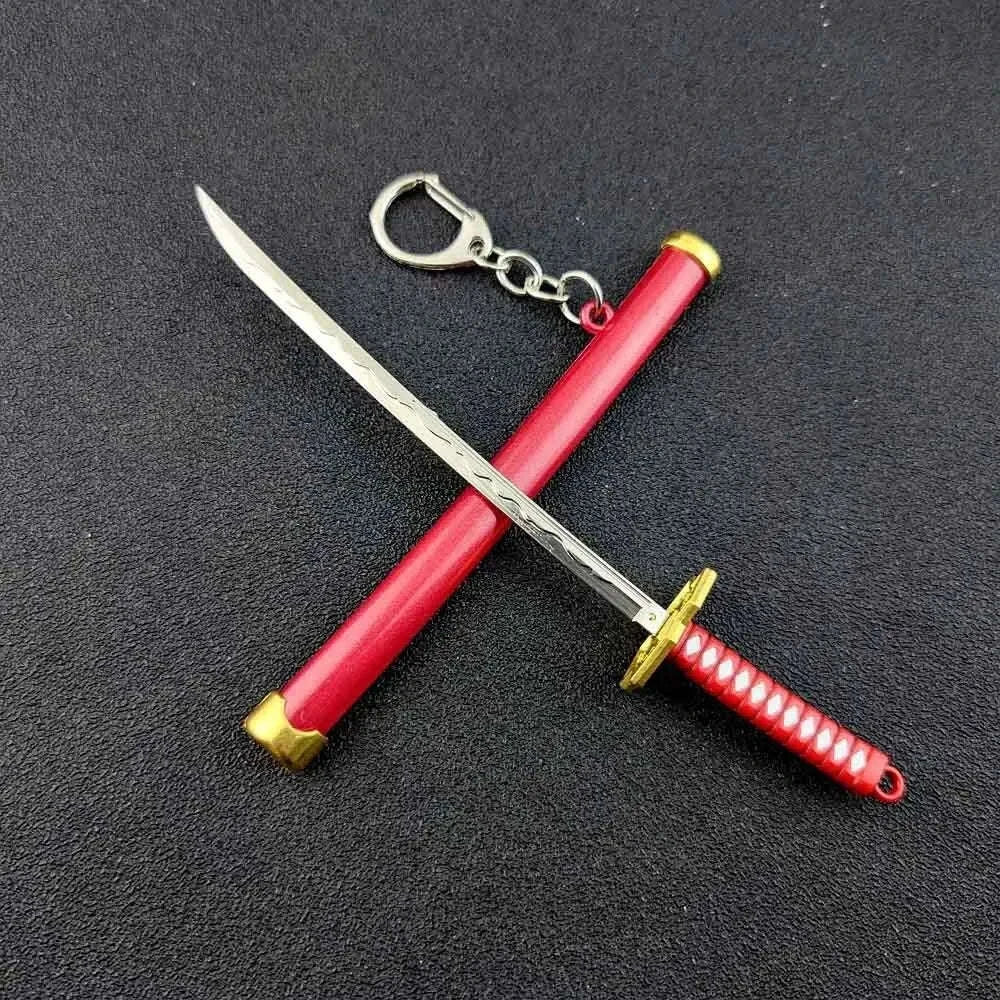 Mini Roronoa Zoro Samurai Sword Keychain-K769-blue