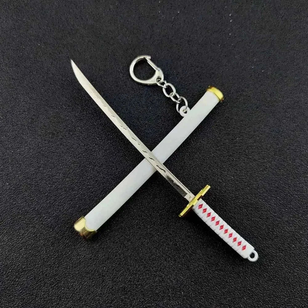 Mini Roronoa Zoro Samurai Sword Keychain-K769-blue