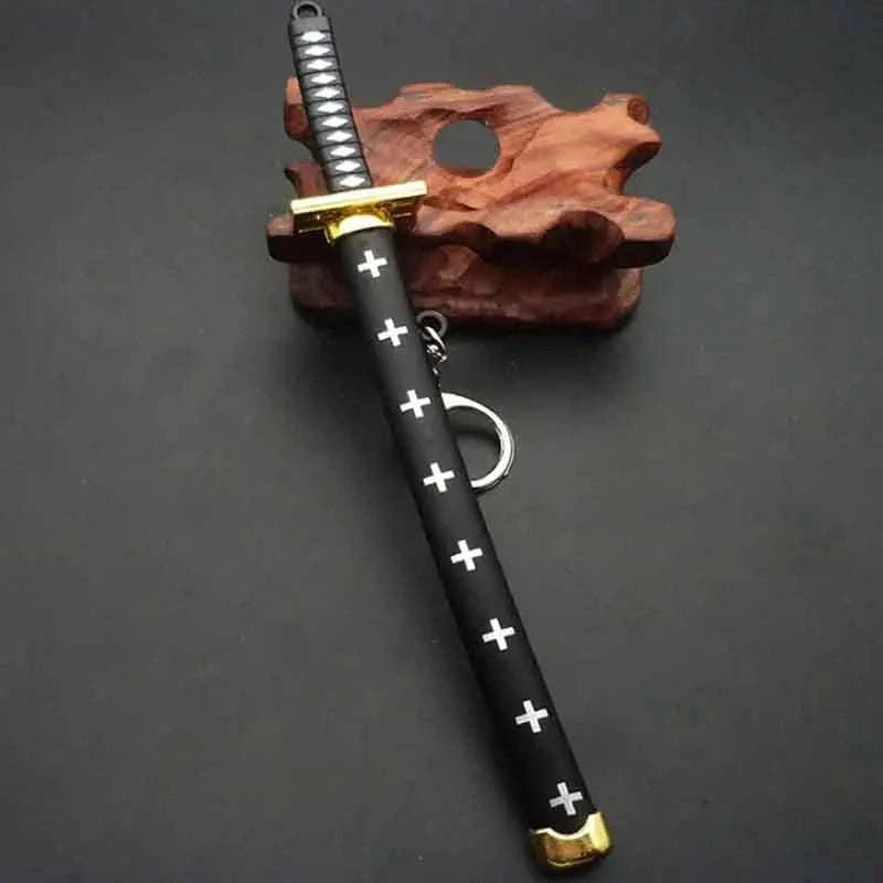 Mini Roronoa Zoro Samurai Sword Keychain-K769-blue