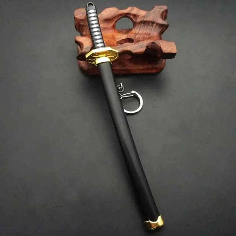 Mini Roronoa Zoro Samurai Sword Keychain-K769-blue