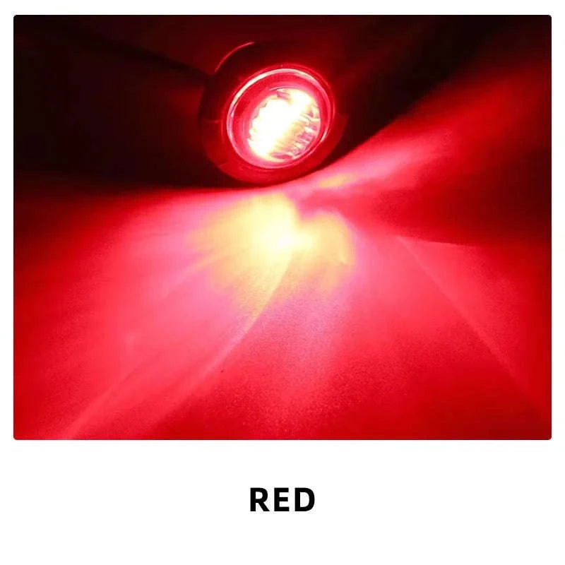 Mini Round LED Side Marker Light 12-24V for Truck Trailer Auto-Blue / 10PCS