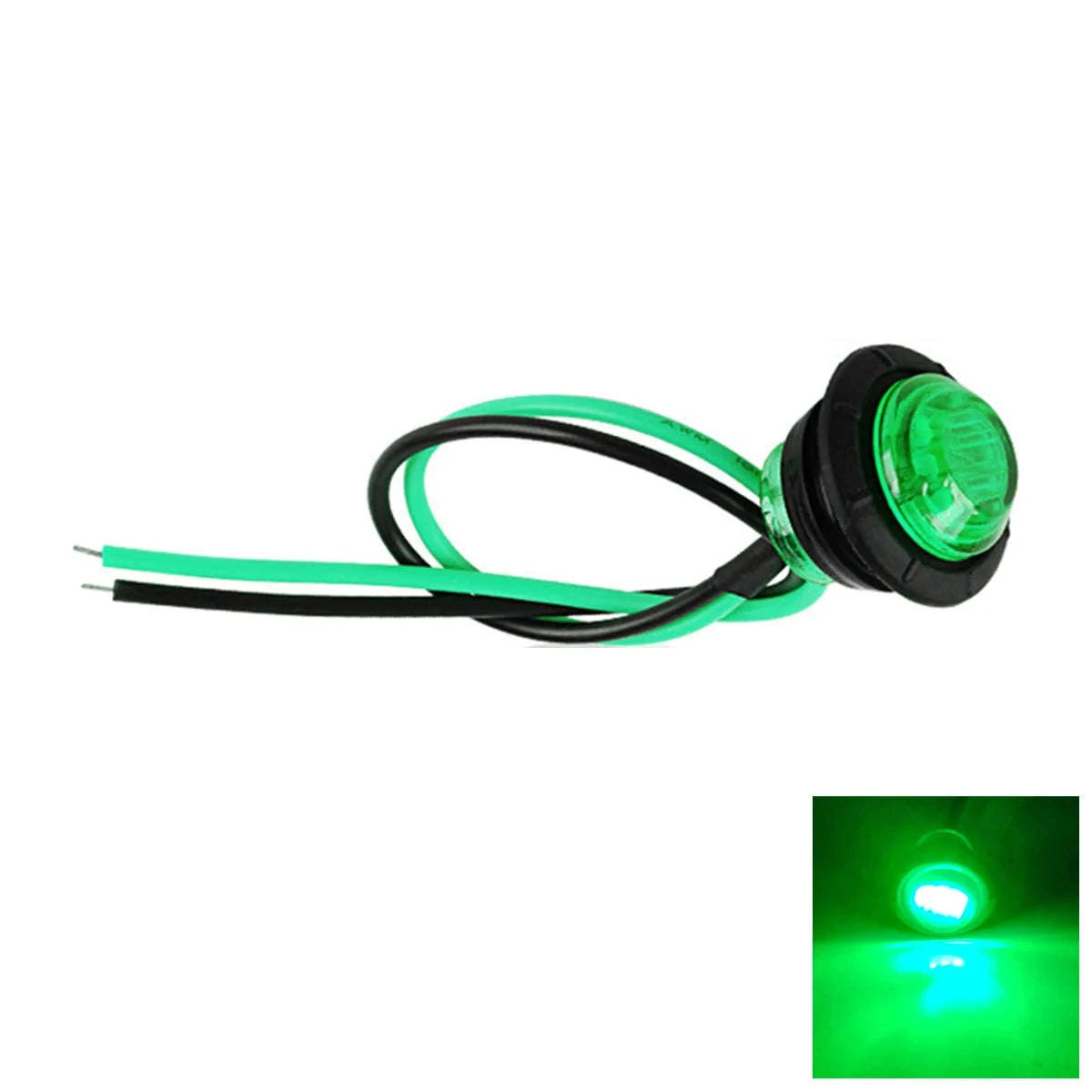 Mini Round LED Side Marker Light 12-24V for Truck Trailer Auto-Blue / 10PCS