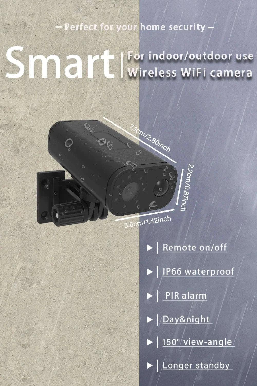 Mini Smart Home Security Camera with Remote Phone View-black / Only camera