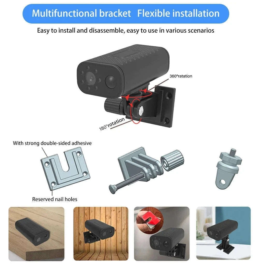 Mini Smart Home Security Camera with Remote Phone View-black / Only camera