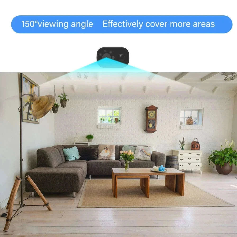Mini Smart Home Security Camera with Remote Phone View-black / Only camera