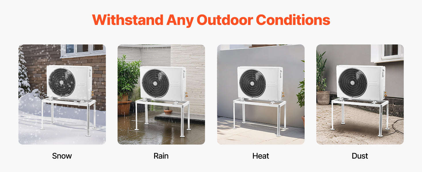 Mini Split Ground Stand Adjustable Anti-Vibration Stand for 9000-36000 BTU Outdoor Units-39.4x19x16inch / 8 inch / Poland