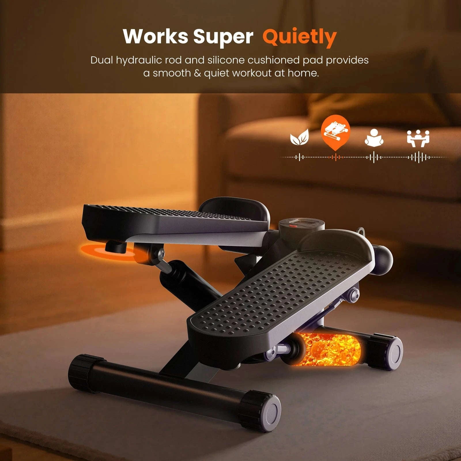 Mini Stepper with Resistance Bands & LCD Monitor 300 LBS Capacity-black / United States