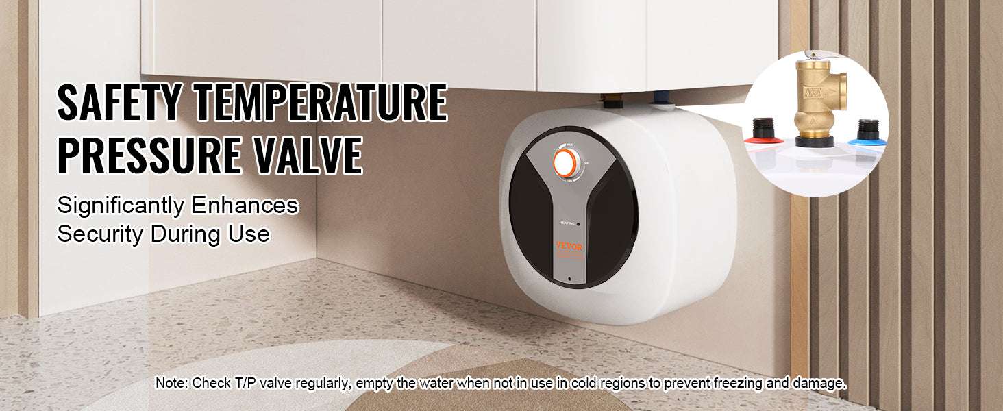 Mini Tank Electric Water Heater 10L Fast Heating for Kitchen Bathroom-2.5Gal / United States