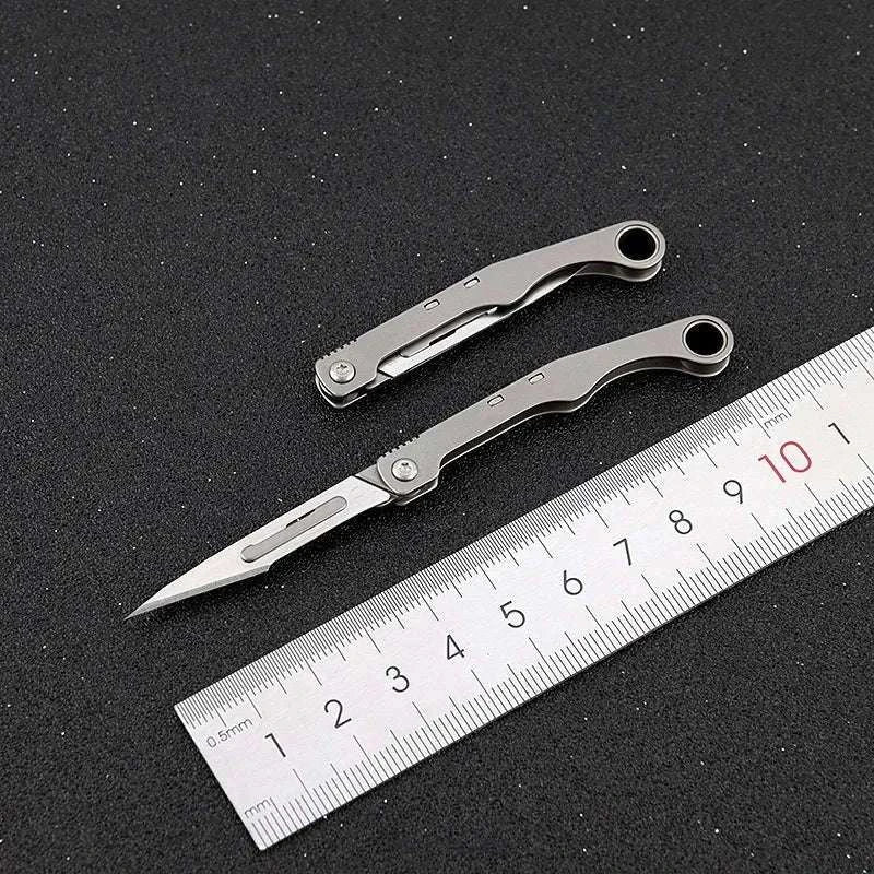 Mini Titanium Alloy Folding Knife for Outdoor EDC-titanium alloy