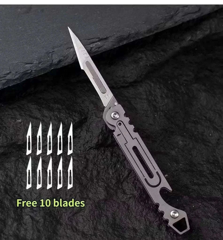 Mini Titanium Alloy Folding Knife for Outdoor EDC-titanium alloy