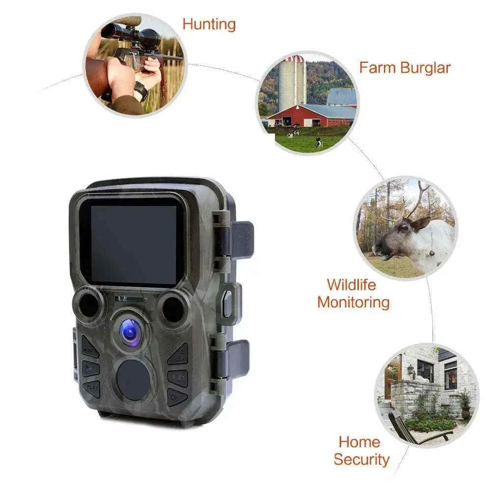 Mini Trail Camera with 4K Video, Night Vision, and IP66 Water Resistance