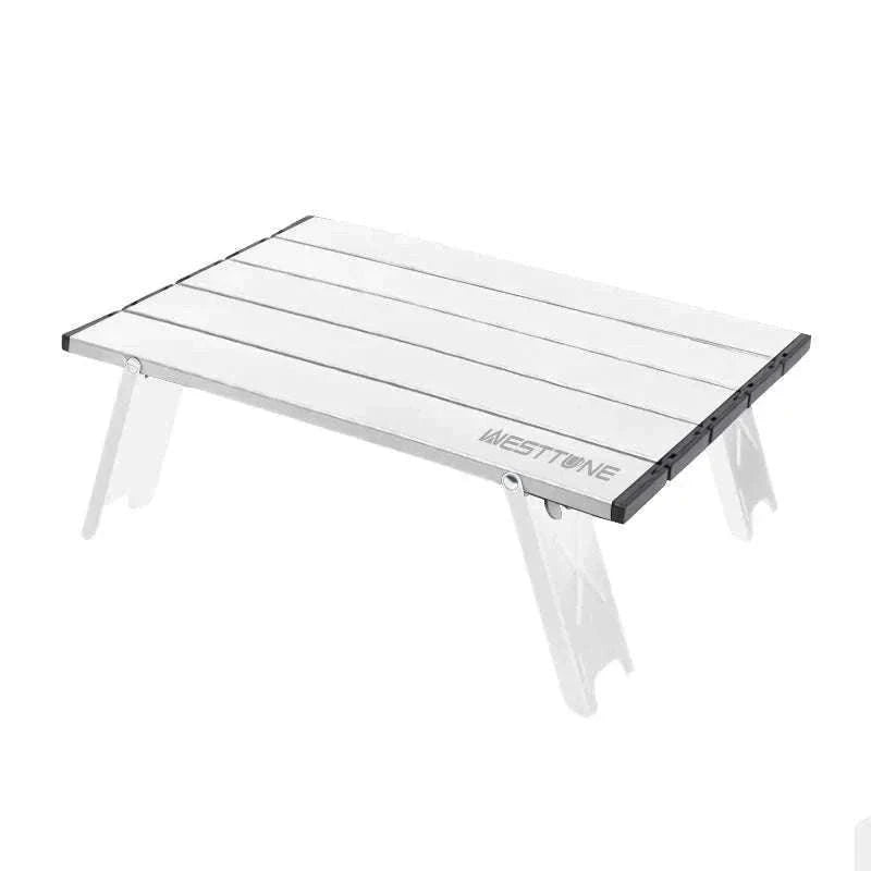Mini Ultralight Camping Table for Easy Outdoor Setup-Silvery