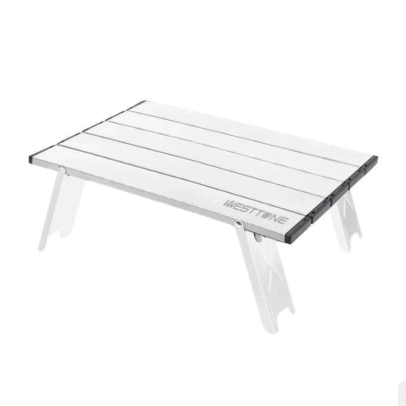 Mini Ultralight Camping Table for Easy Outdoor Setup-Silvery