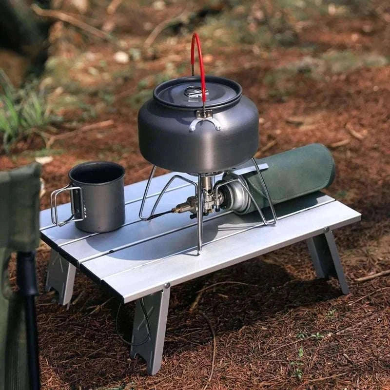 Mini Ultralight Camping Table for Easy Outdoor Setup-Silvery