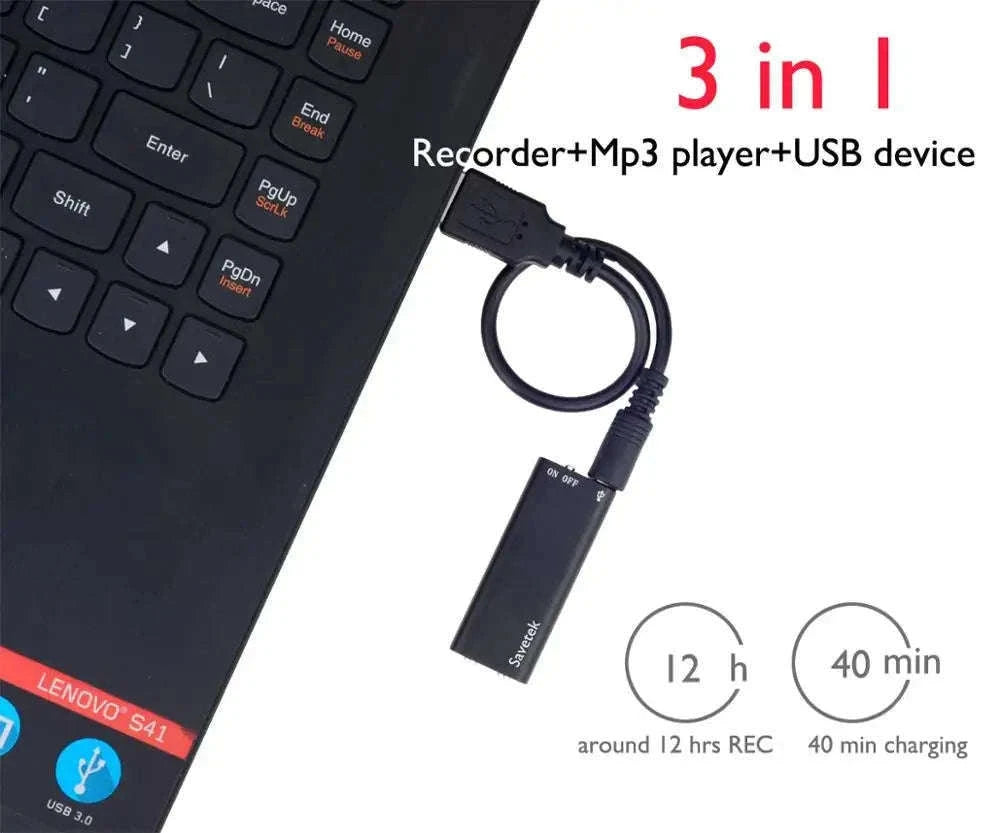 Mini USB Pen Voice Activated Audio Recorder-China Mainland / 32 GB