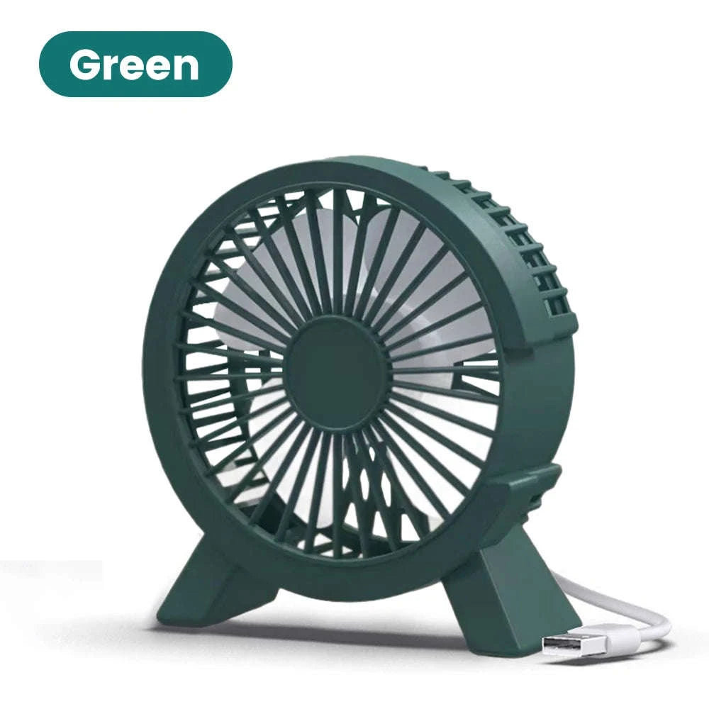 Mini USB Rechargeable Table Fan for Desk, Dorm, and Office-United States / WHITE