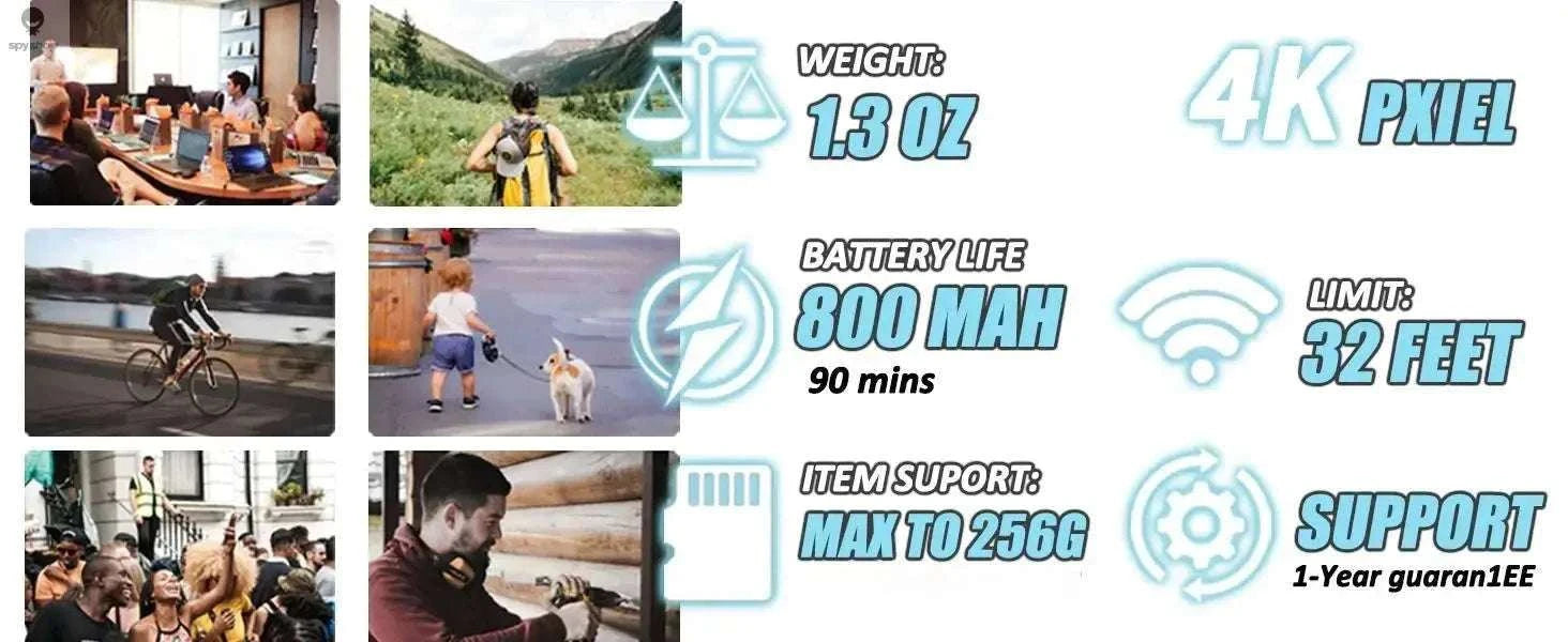 Mini Vlog Camera – 4K Pocket Action Cam with WiFi and Magnetic Mounting-FHD 1080P (BK-Lite) / With 64G TF Card / CHINA