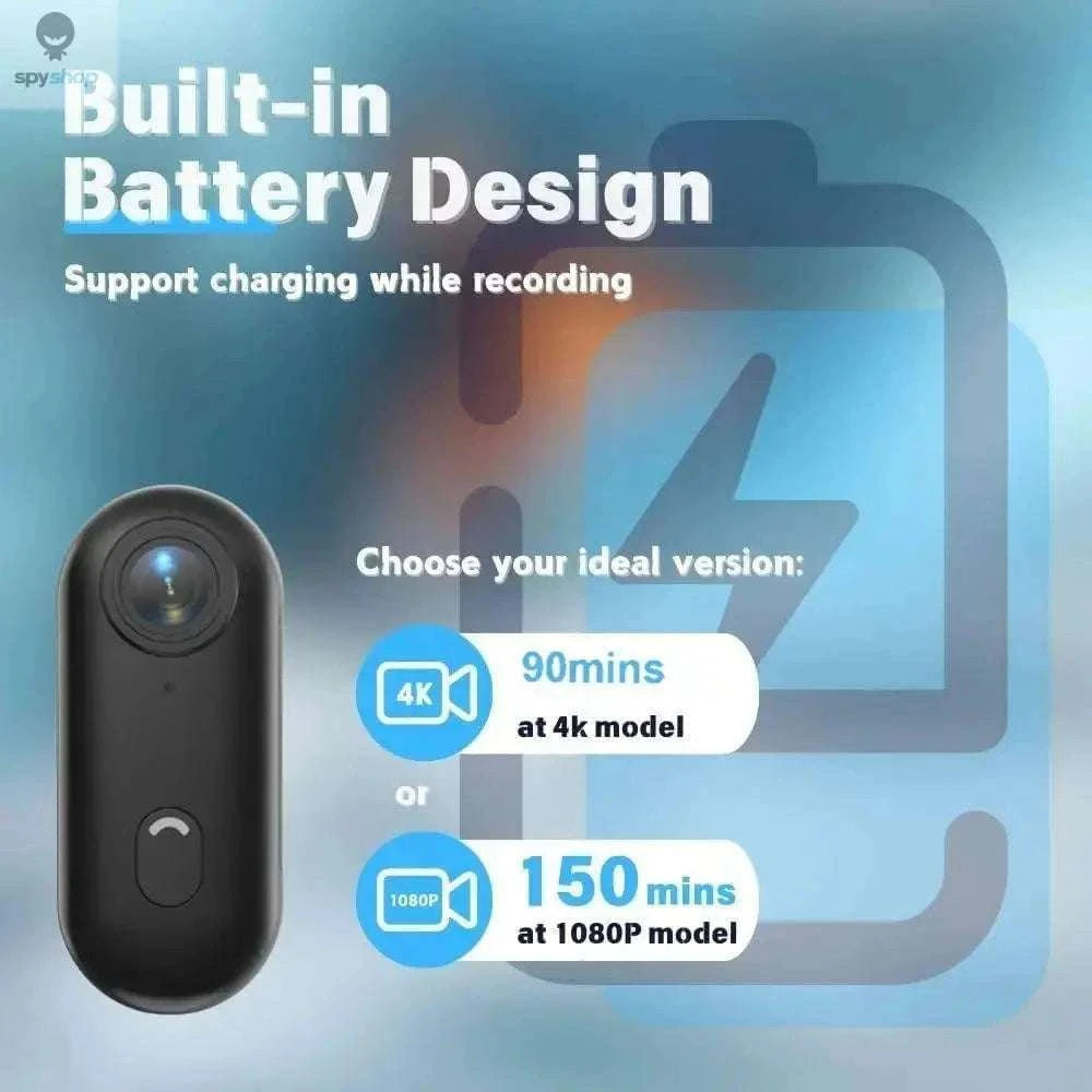 Mini Vlog Camera – 4K Pocket Action Cam with WiFi and Magnetic Mounting-FHD 1080P (BK-Lite) / With 64G TF Card / CHINA