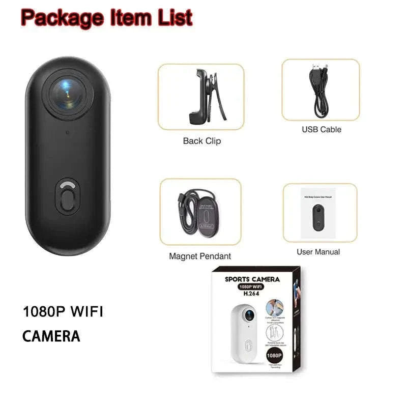Mini Vlog Camera 4K Pocket Action Cam with WiFi-FHD 1080P (BK-Lite) / With 64G TF Card / CHINA