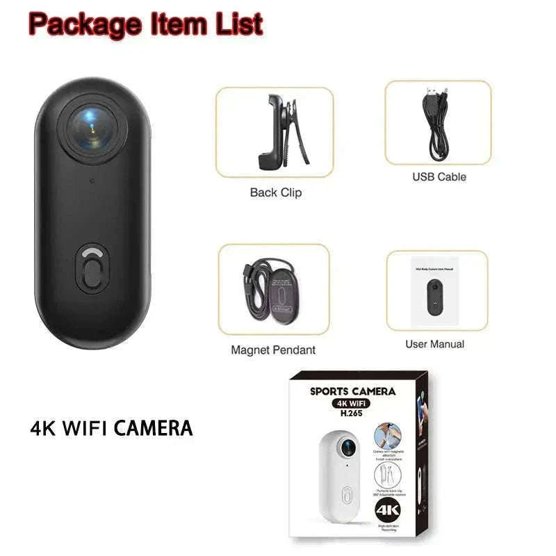 Mini Vlog Camera 4K Pocket Action Cam with WiFi-FHD 1080P (BK-Lite) / With 64G TF Card / CHINA