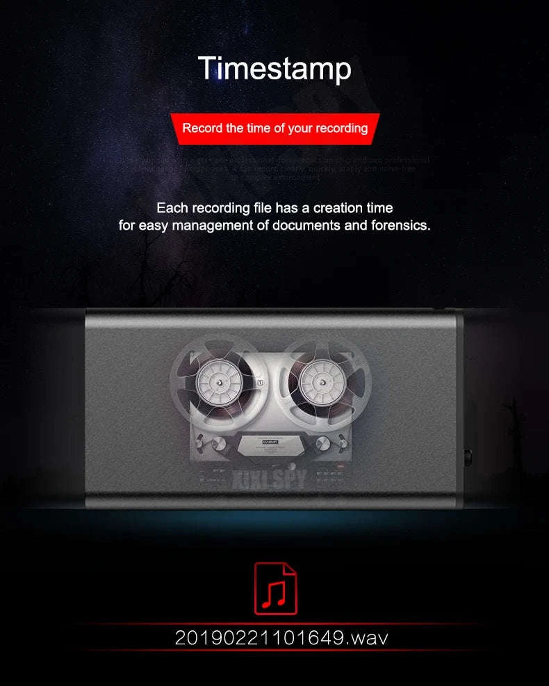 Mini Voice-Activated Digital Recorder with Magnetic Mount and USB-C-With Android OTG / China Mainland / 16 GB