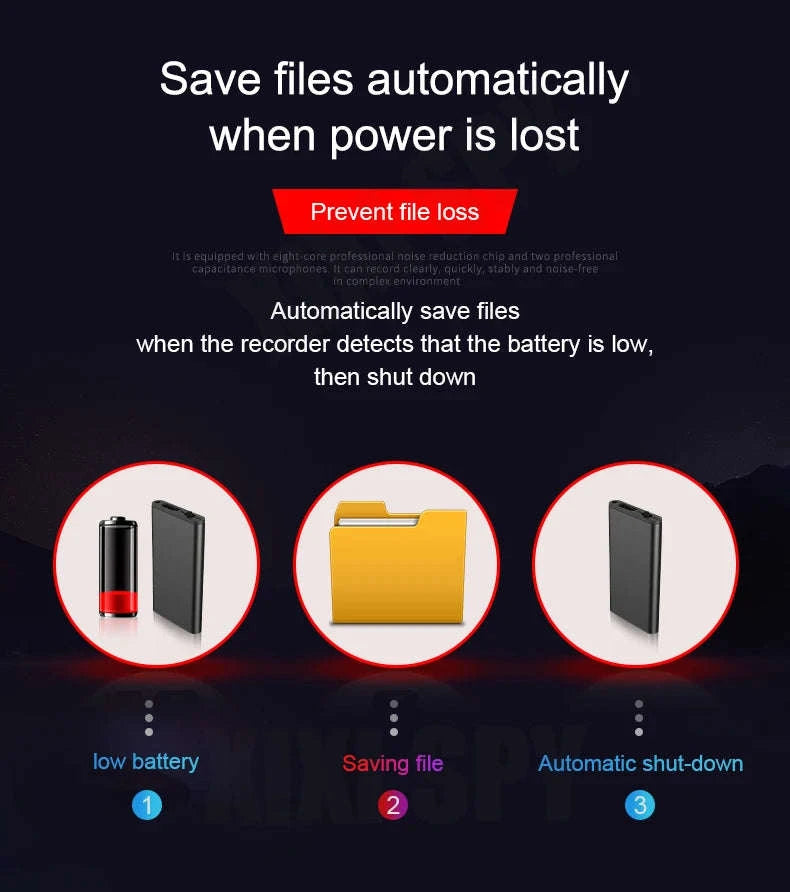 Mini Voice-Activated Digital Recorder with Magnetic Mount and USB-C-With Android OTG / China Mainland / 16 GB