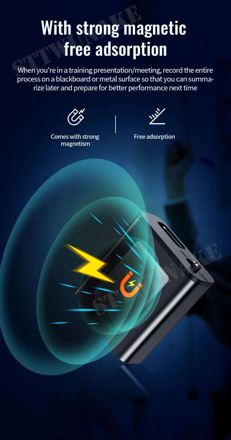 Mini Voice-Activated Digital Recorder with Magnetic Mount and USB-C-With Android OTG / China Mainland / 16 GB