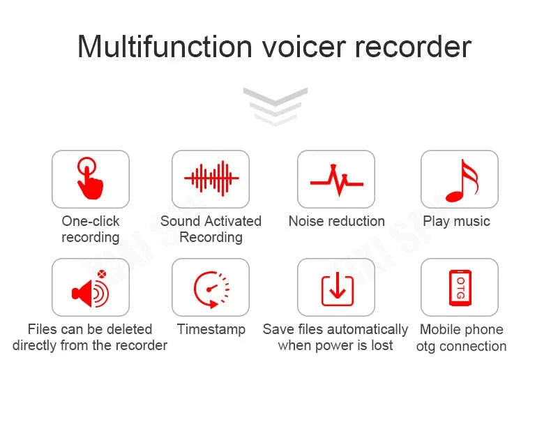 Mini Voice-Activated Digital Recorder with Magnetic Mount and USB-C-With Android OTG / China Mainland / 16 GB