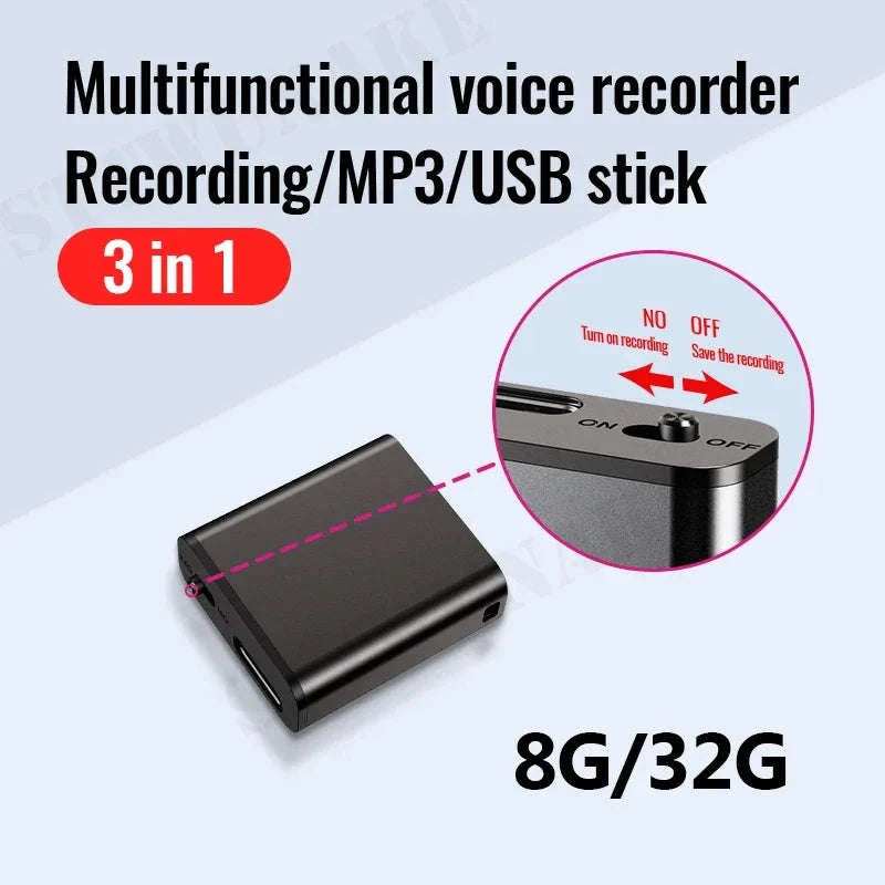 Mini Voice Activated Recorder-No OTG adapter / 16 GB