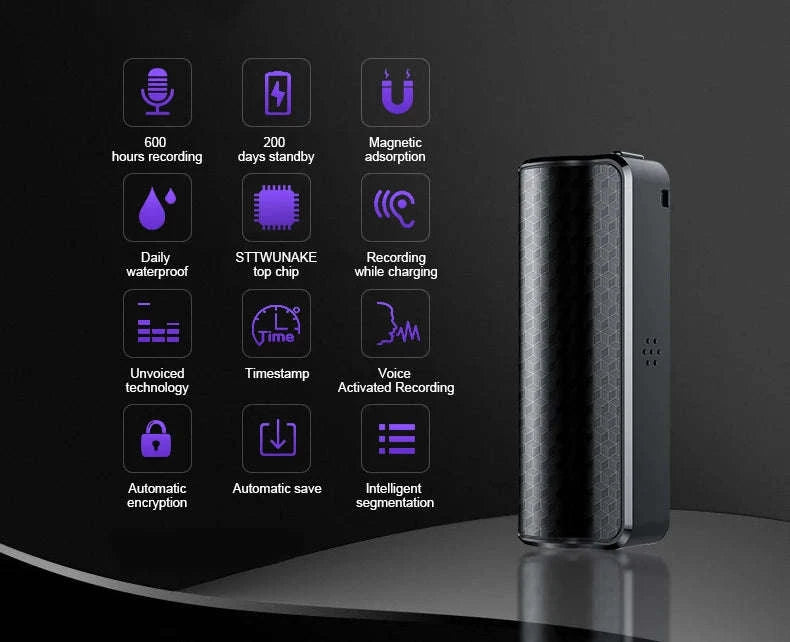 Mini Voice Activated Recorder Q70 – 600h Digital Dictaphone-black / CHINA / 32 GB