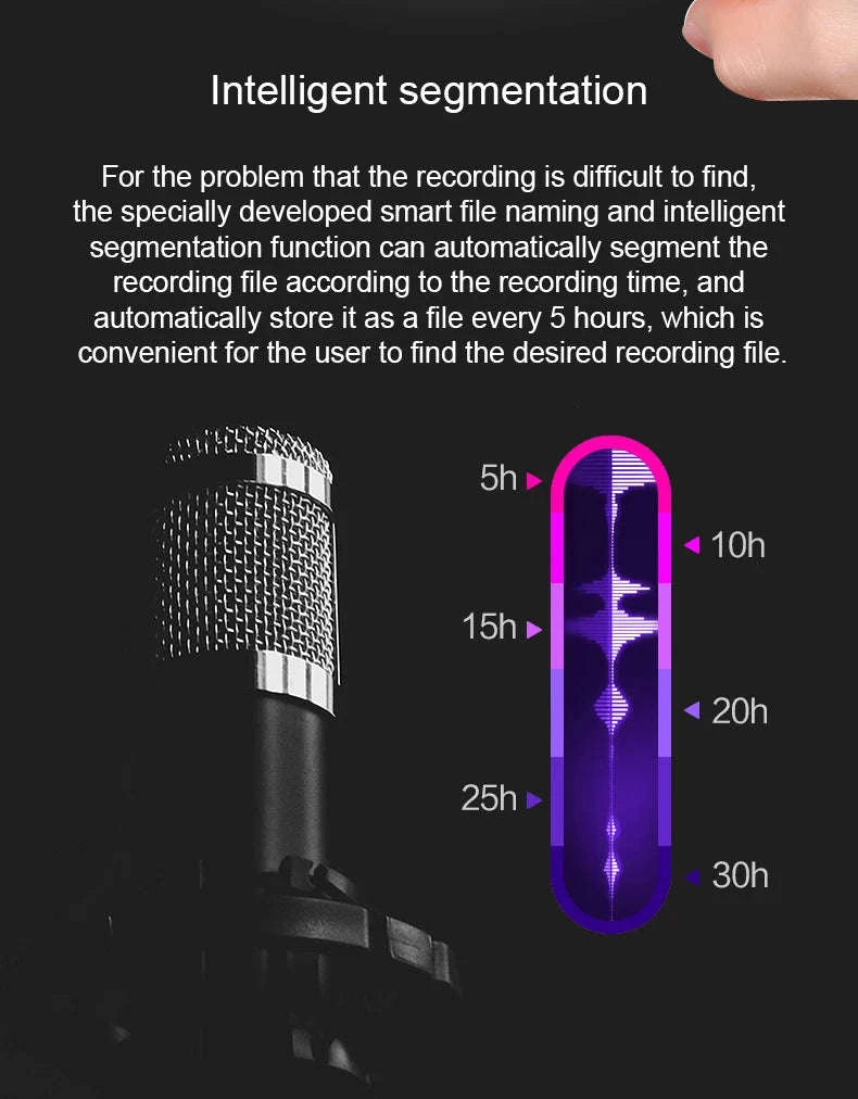 Mini Voice Activated Recorder Q70 – 600h Digital Dictaphone-black / CHINA / 32 GB