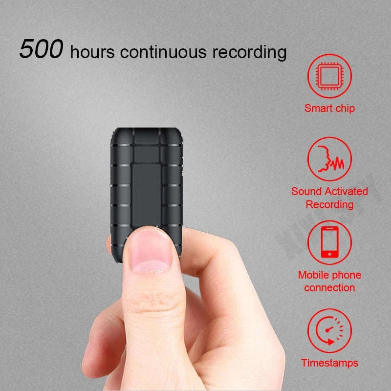 Mini Voice Activated Recorder with 500 Hours Battery and Magnetic Mount-With OTG adapter / 8 GB