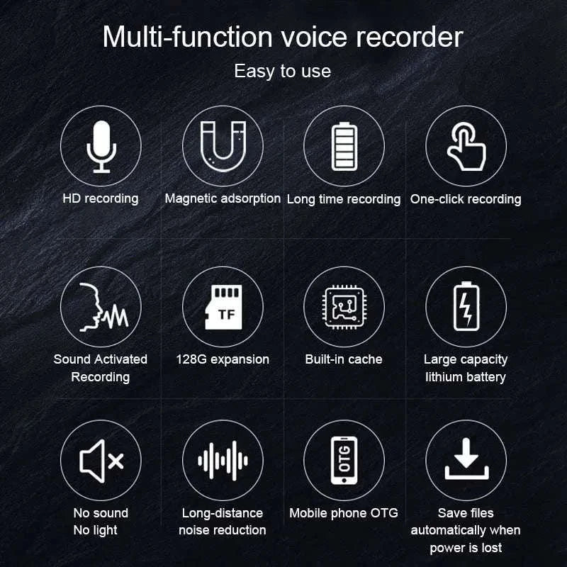 Mini Voice Activated Recorder with 500H Standby & Magnetic Mount-L1-Recorder / < 1GB