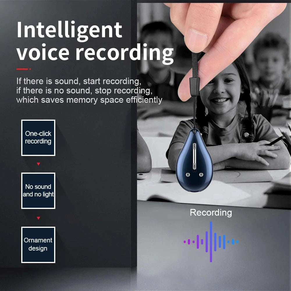 Mini Voice Activated Recorder with 68 Hours Recording & MP3 Playback-Blue / 16 GB