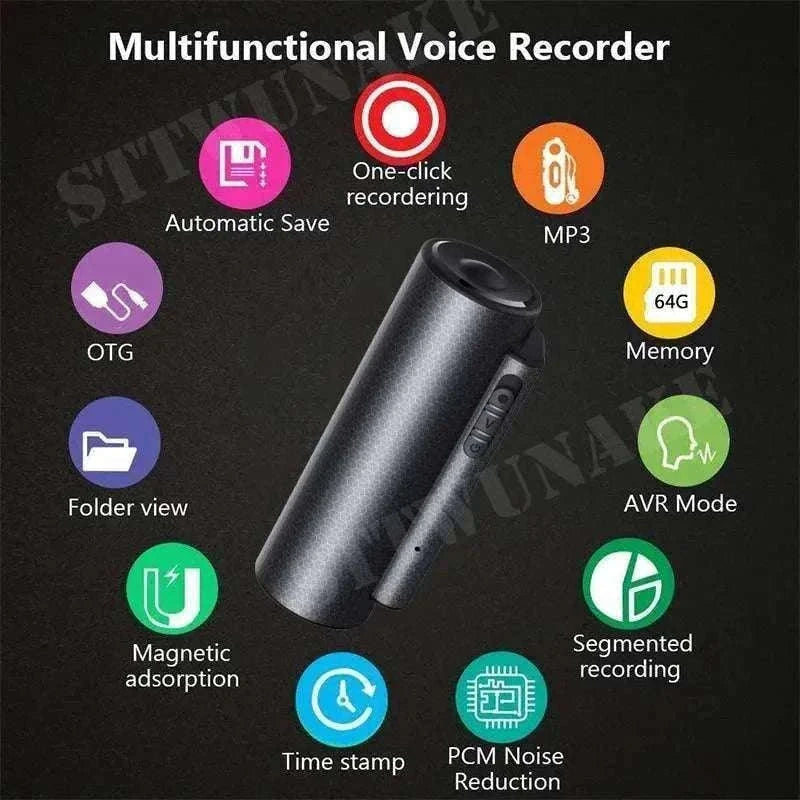 Mini Voice Activated Recorder with Magnet, 500H Recording & 365-Day Standby-with Android OTG / 64 GB