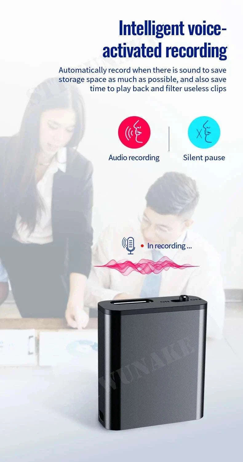 Mini Voice Activated Recorder with Magnet & One-Click Recording-Q8 / 16 GB