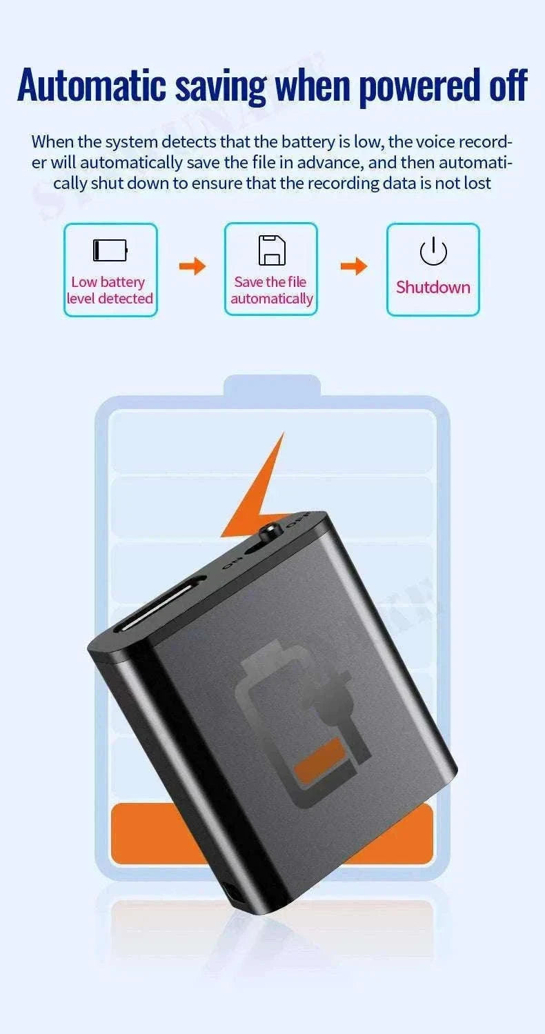 Mini Voice Activated Recorder with Magnet & One-Click Recording-Q8 / 16 GB