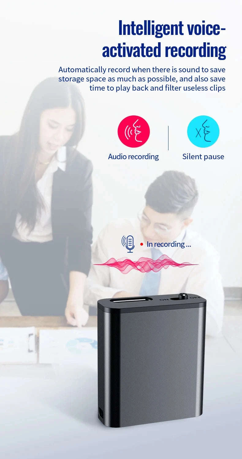 Mini Voice Activated Recorder With Magnetic Body And Simple One-Touch Recording-iPhone OTG / China Mainland / 8 GB