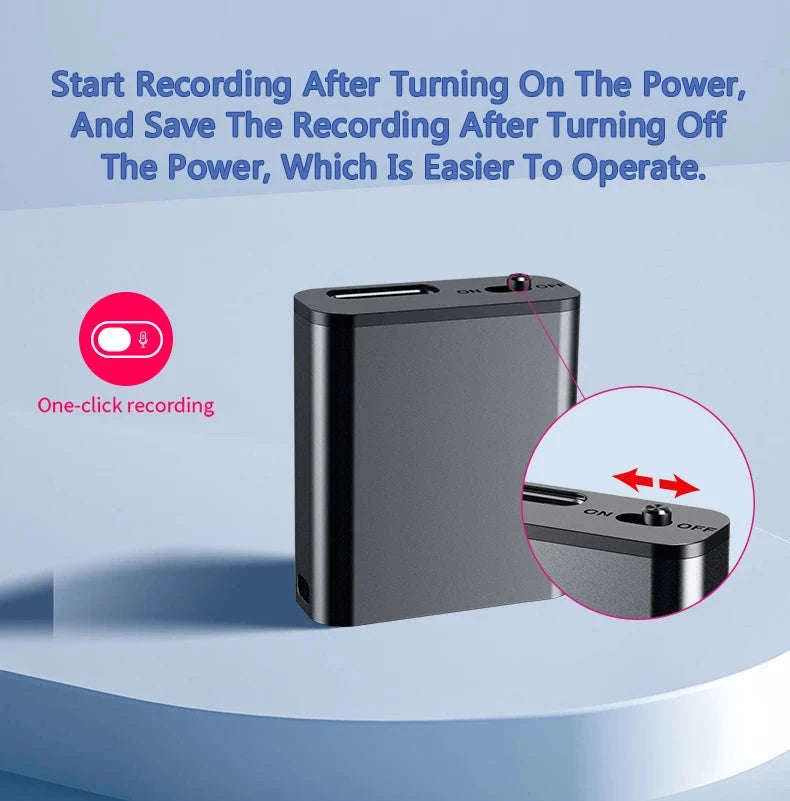 Mini Voice Activated Recorder With Magnetic Body And Simple One-Touch Recording-iPhone OTG / China Mainland / 8 GB