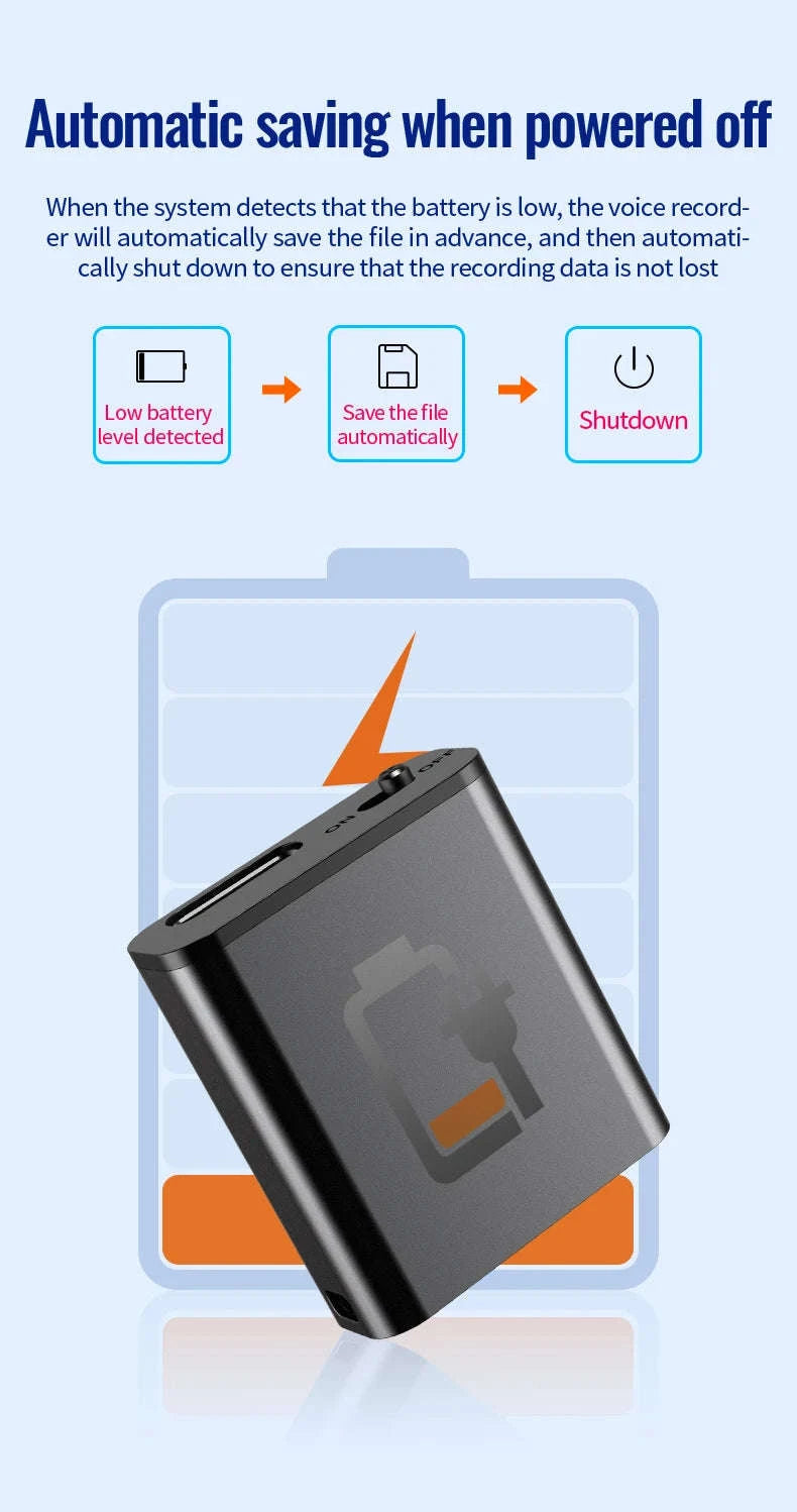 Mini Voice Activated Recorder With Magnetic Body And Simple One-Touch Recording-iPhone OTG / China Mainland / 8 GB