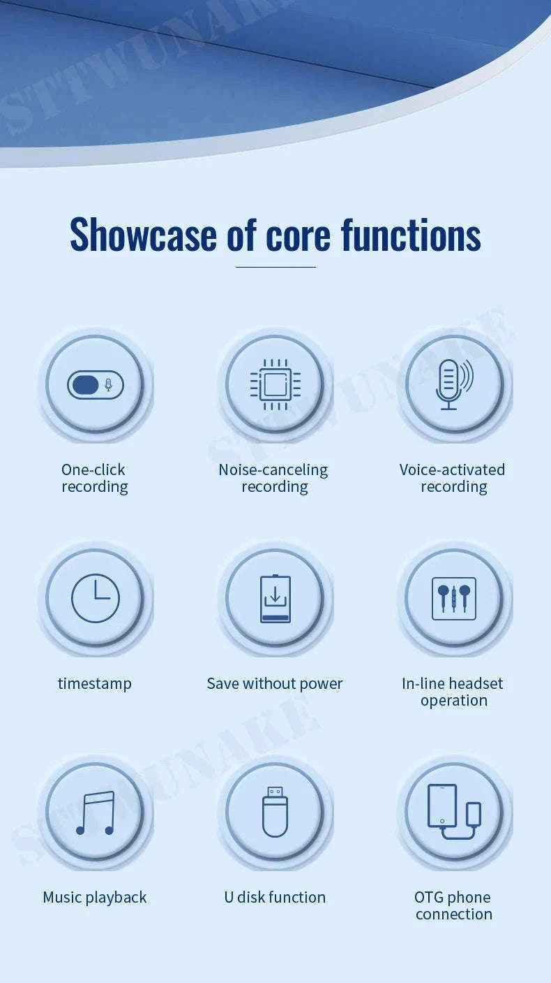 Mini Voice Activated Recorder with Noise Reduction and Auto-Save-No OTG adapter / 16 GB