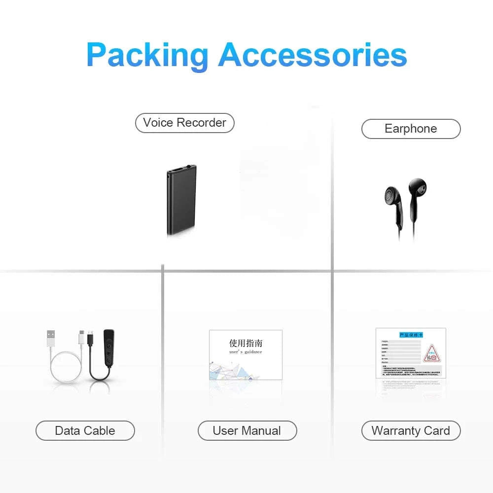 Mini Voice Recorder 8GB–32GB with Voice Activation & Noise Reduction-Q2 / China Mainland / 16 GB