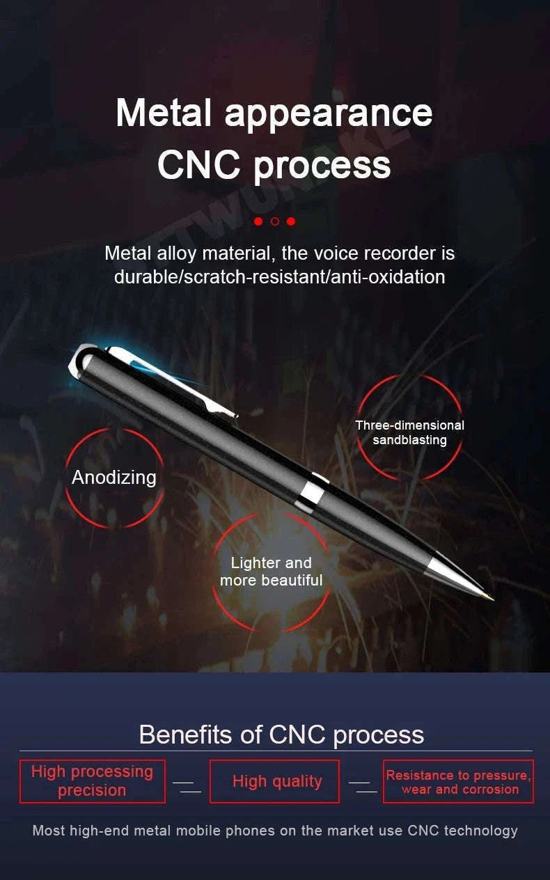 Mini Voice Recorder Pen with Voice Activation and Playback-No otg adapter / China Mainland / 32 GB