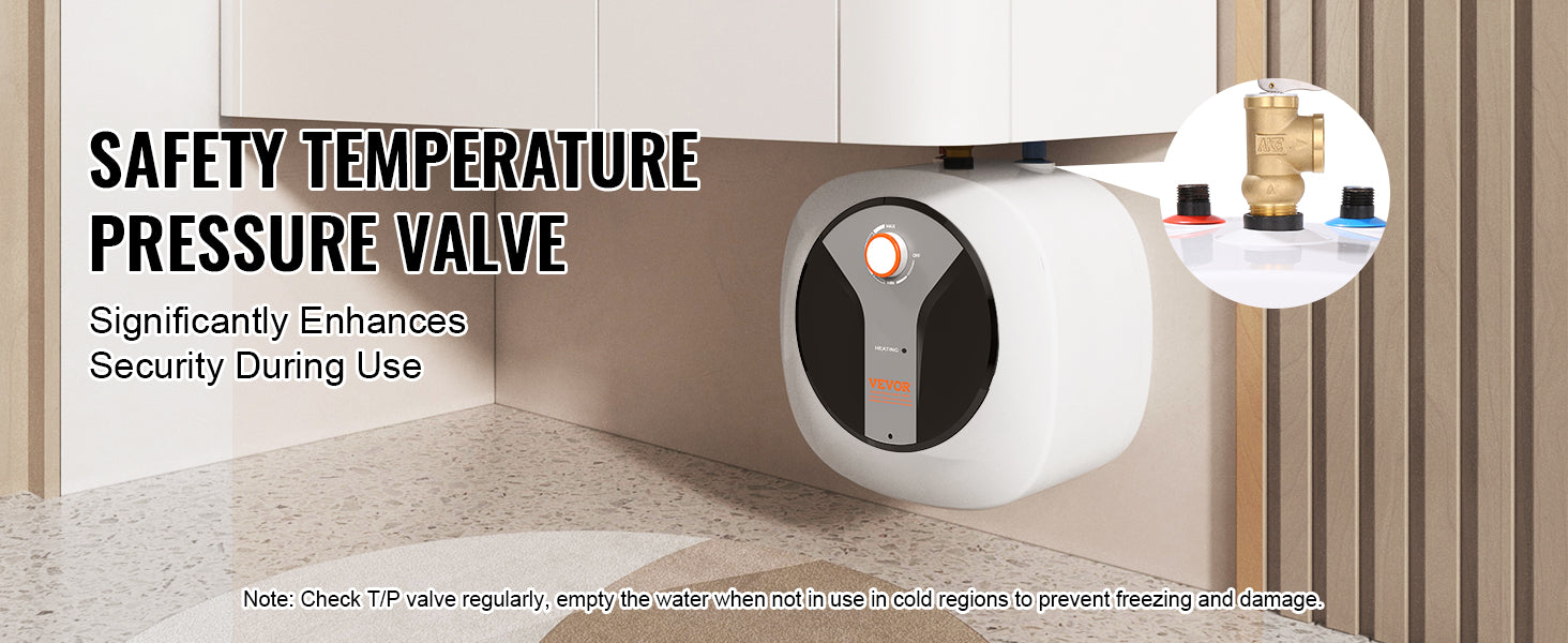 Mini Tank Electric Water Heater 10L Fast Heating for Kitchen Bathroom