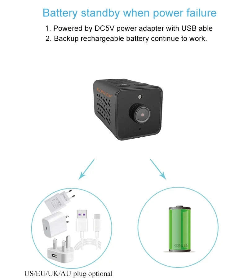 Mini WiFi Battery IP Camera 1080P Motion Detection Indoor Security Camera-B Tuya Google Alexa / AU Plug