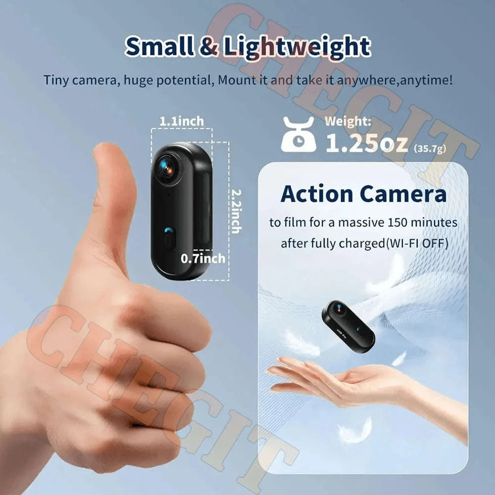Mini WiFi Body Camera 4K / 1080P Waterproof Wearable Recorder-4K-White / 64GB