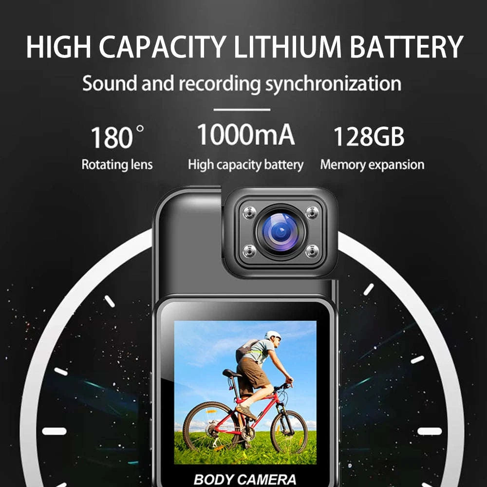 Mini WiFi Body Camera 4K/1080P with Night Vision & 8H Battery-No WiFi / Add 16GB Card