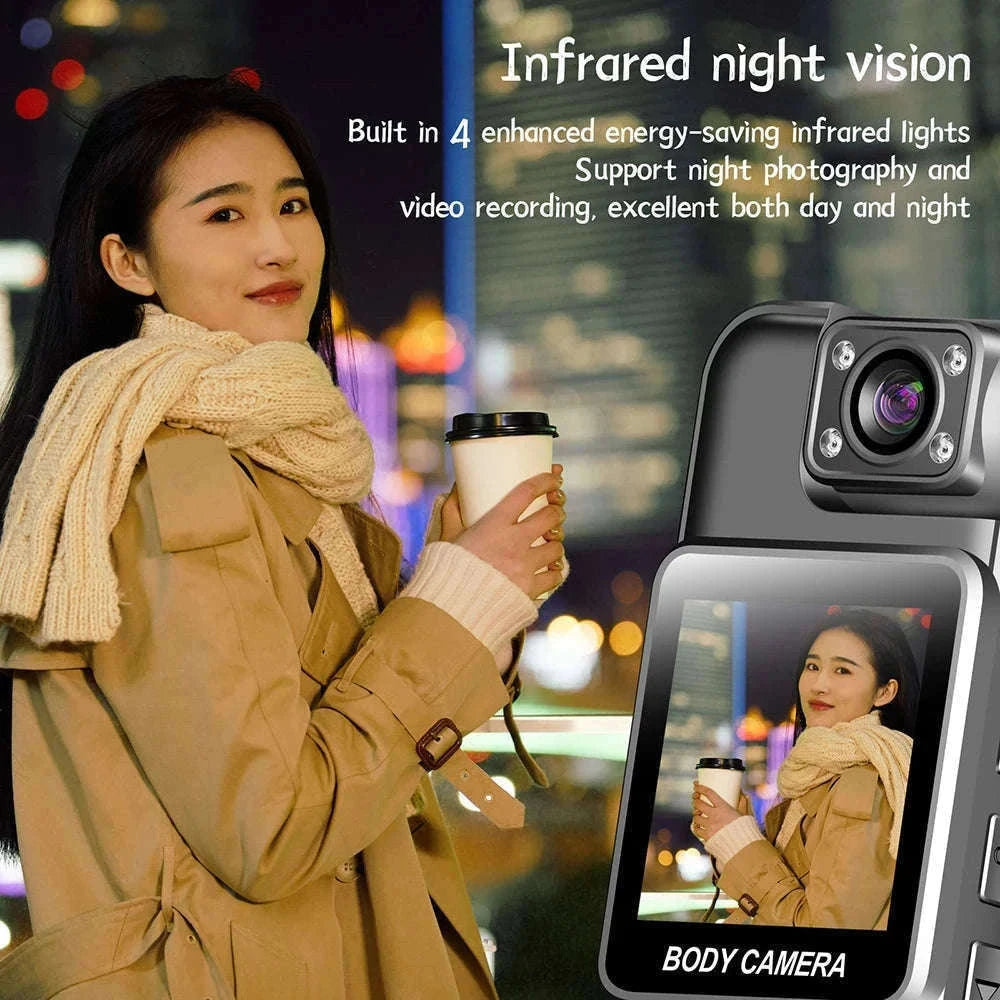 Mini WiFi Body Camera 4K/1080P with Night Vision & 8H Battery-No WiFi / Add 16GB Card