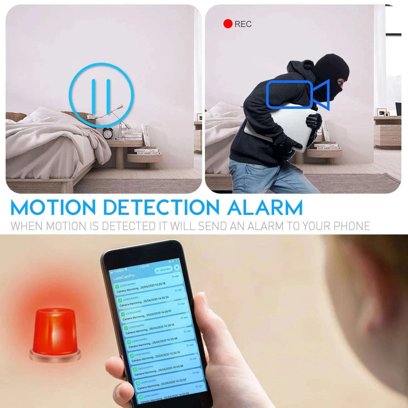 Mini WiFi Clock Camera 4K Hidden Home Security Recorder-US PLUS / with 128GB card