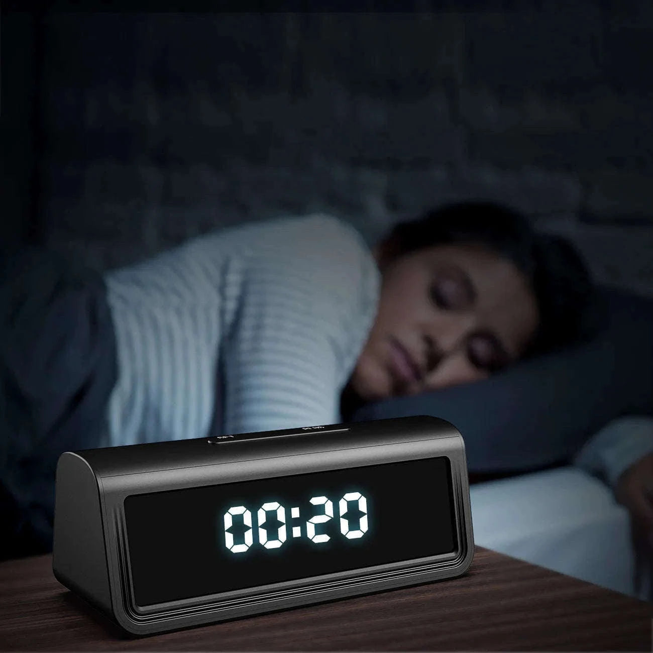 Mini WiFi Clock Camera 4K Hidden Home Security Recorder-US PLUS / with 128GB card